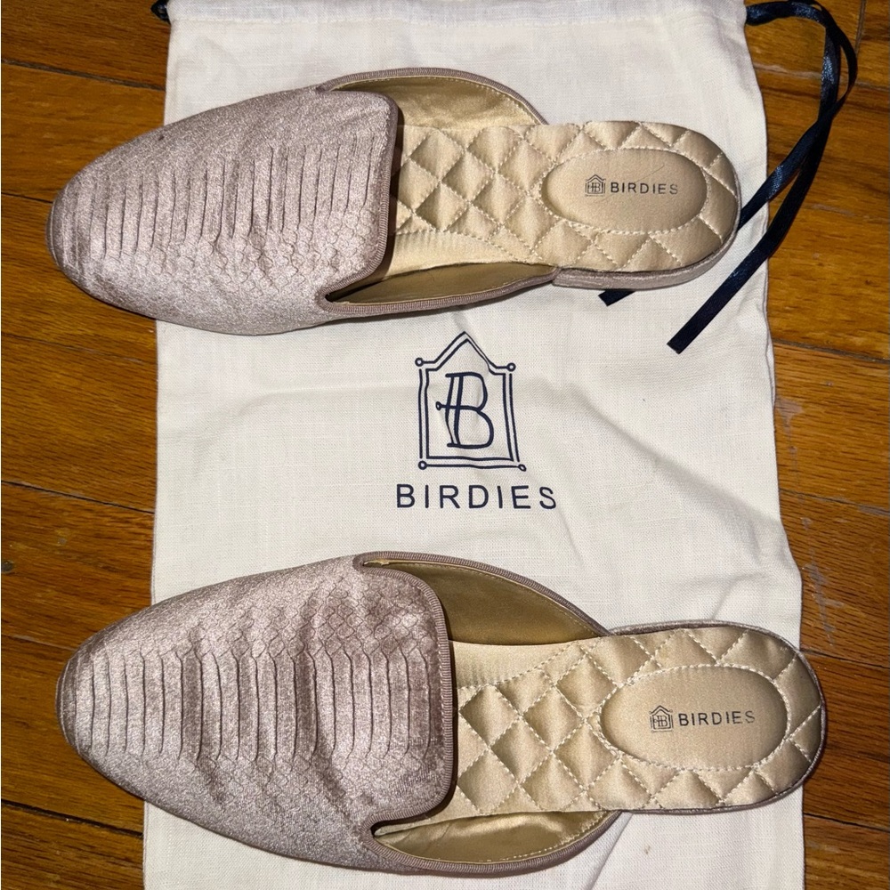 Birdies Tan Mules with Quilted Design